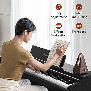 Donner DDP 200 Pro Graded Hammer Action Digital Piano, Black